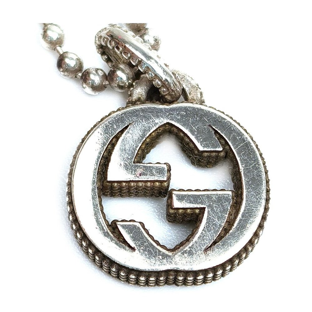 Gucci Sterling Silver Interlocking G Cluster Chai… - image 3